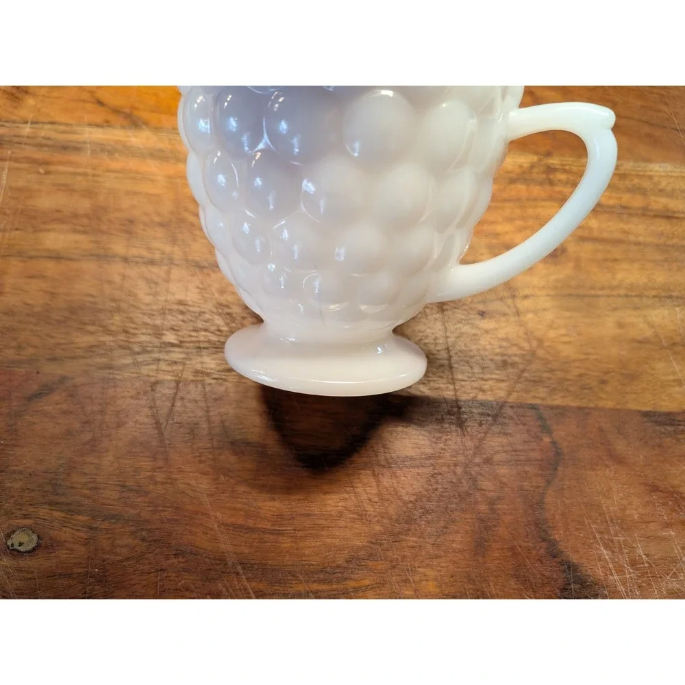 Vintage Westmoreland Milk‎ Glass English Hobnail Creamer Pitcher Set of 2 White